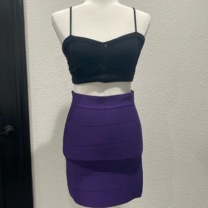 Purple bandage skirt.